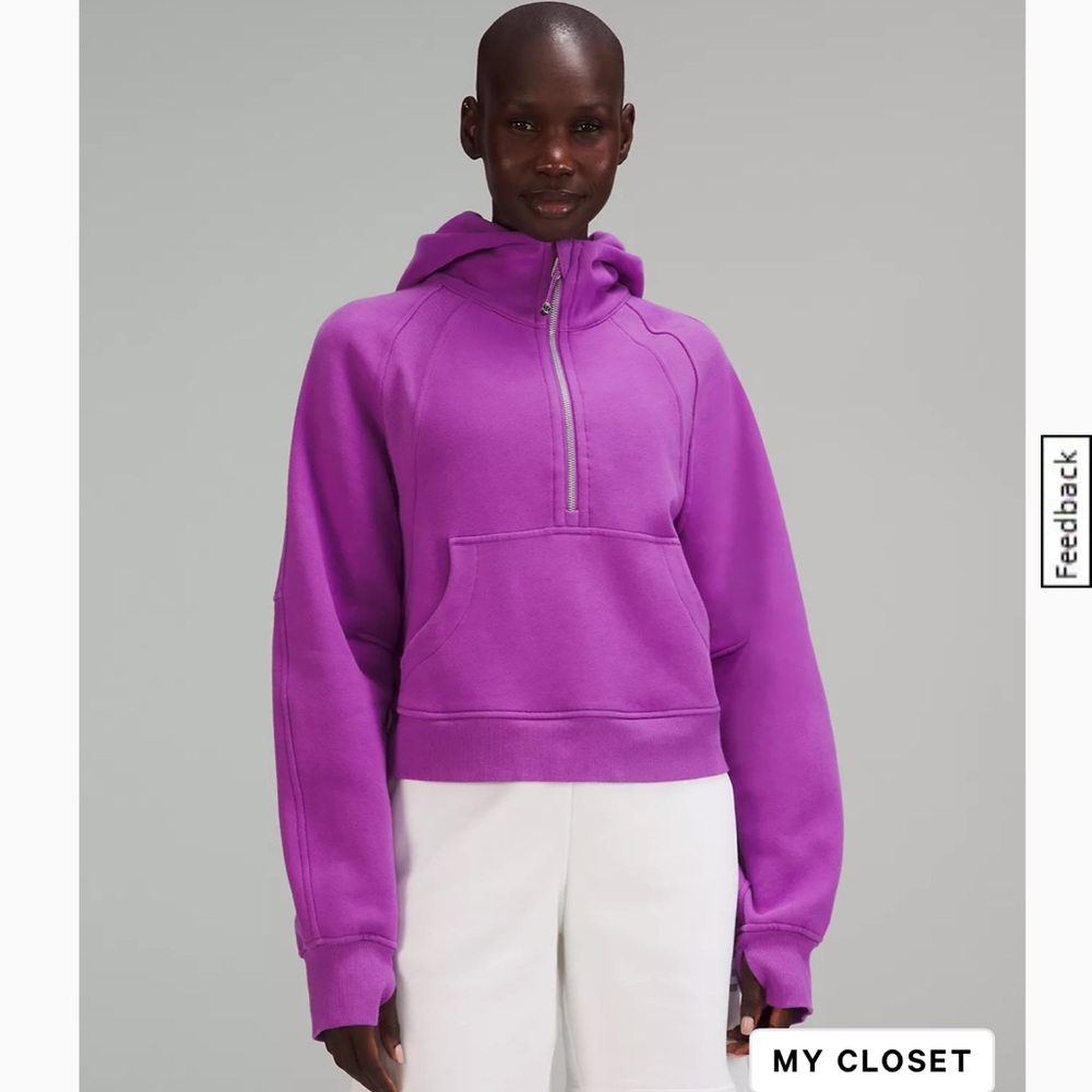 Scuba oversized half zip hoodie- moonlight magenta